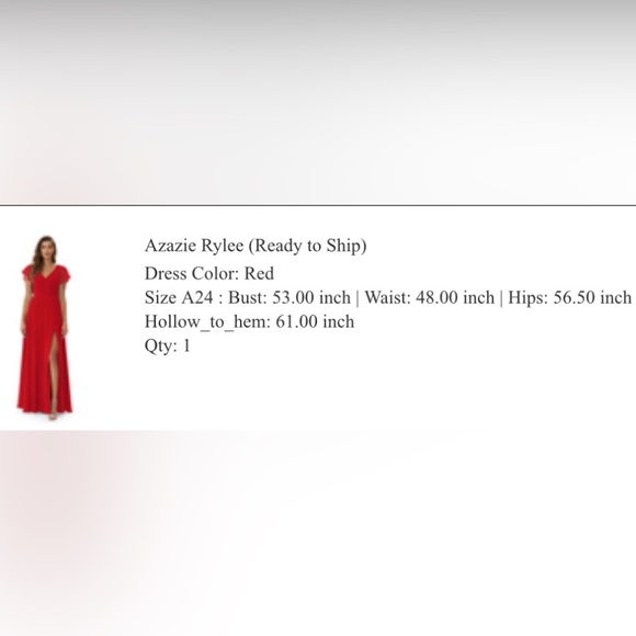 Azazie Rylee Dress: Red - Picture 5 of 5